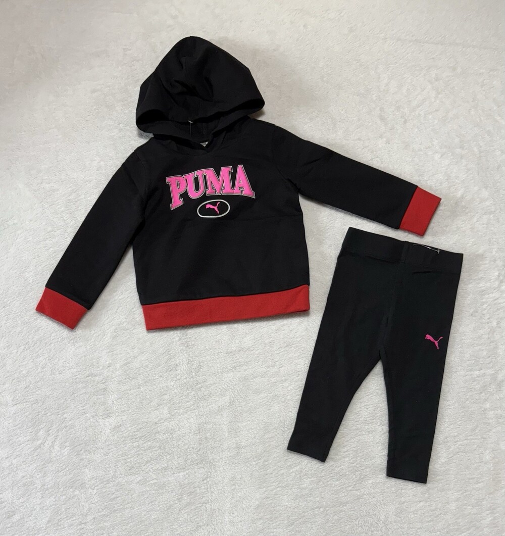 Puma 2 Piece Set Girl’s 18M Black Hoodie Pants Outfit New